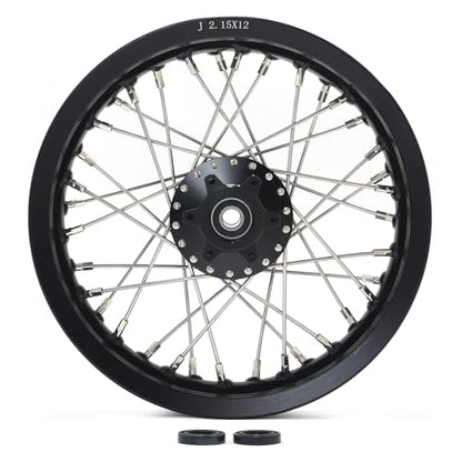TOFR 12"x2.15" Front Rear Wheels Rims Hubs for Talaria Sting Talaria XXX - color: Black, size: 12" 12" Front Rear