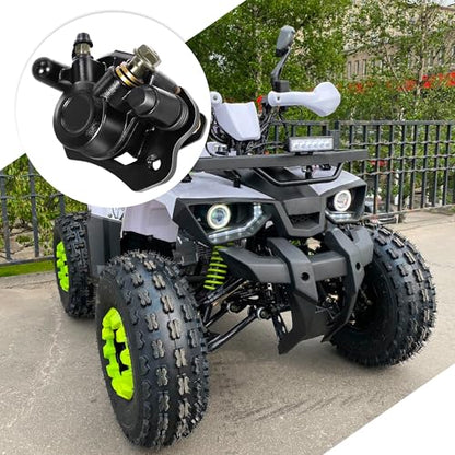 RUTU Rear Brake Caliper for Chinese ATV Quad Go Kart Brake Caliper - color: Black, size: Left exhaust screw