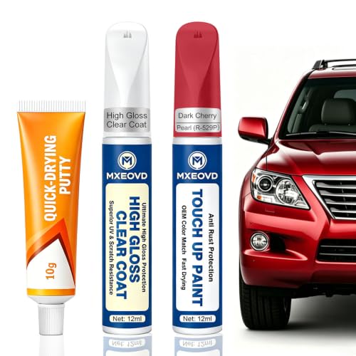 Dark Cherry Pearl (R-529P) Touch Up Paint Compatible with Honda,All in One Car Scratch Repair Kit with Primer Putty & Clear Coat,Complete Sanding Tools Set for Scratches Chips Nicks - color: Dark Cherry Pearl (R-529P）, size: Honda
