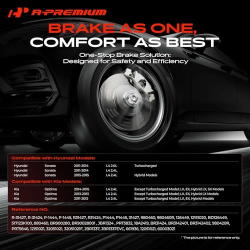 A-Premium Front Vented and Rear Solid Brake Rotors and Ceramic Pads Kit - style: Vented (F) & Solid (R)