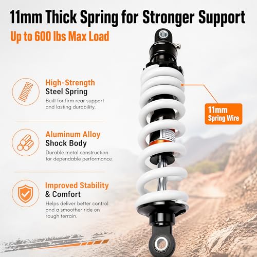 290mm 11.4” Rear Shock Absorber, 600 lbs Max Load Heavy Duty Suspension for Pit Bike Dirt Bike Go Kart ATV, Compatible with Selected Honda Kawasaki Yamaha SSR Apollo TaoTao Coolster