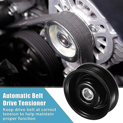 uxcell Drive Belt Tensioner Assembly Accessory Idler Pulley No.8844026100 for Toyota T100 95-98 Black Metal