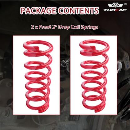 2” Front Drop Coil Springs Lowering Kit for 1999-2007 Chevy Silverado/GMC Sierra 1500 (2WD V8 Only)-Red - color: red, size: 1999-2007 Silverado/Sierra 1500 2''Drop