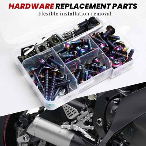 M5 M6 Stainless Steel Motorcycle Fairing Bolts, 177Pcs - color: Colorful