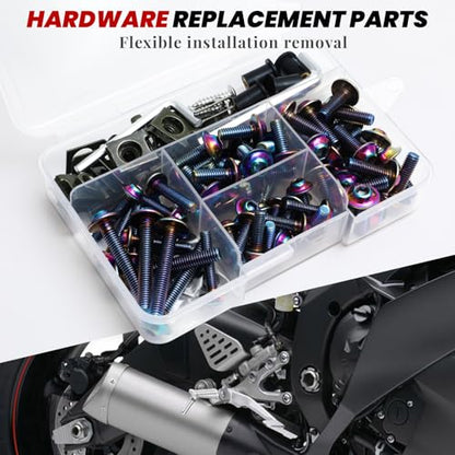 M5 M6 Stainless Steel Motorcycle Fairing Bolts, 177Pcs - color: Colorful