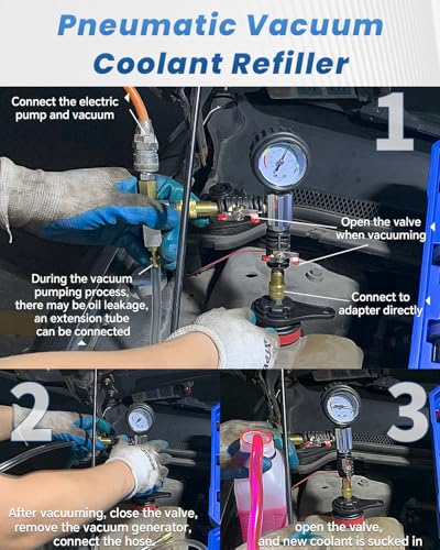 ATPEAM 28pcs Universal Radiator Pressure Tester Coolant Pressure Tester and Vacuum Refill Kit for Automotive Cooling System Water Tank Leakage Detection - size: 28pcs