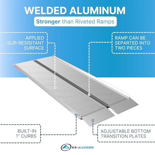 EZ-ACCESS Suitcase Singlefold Portable Wheelchair Ramp, 7 x 30 in - size: 7 Foot (Pack of 1), style: Standard