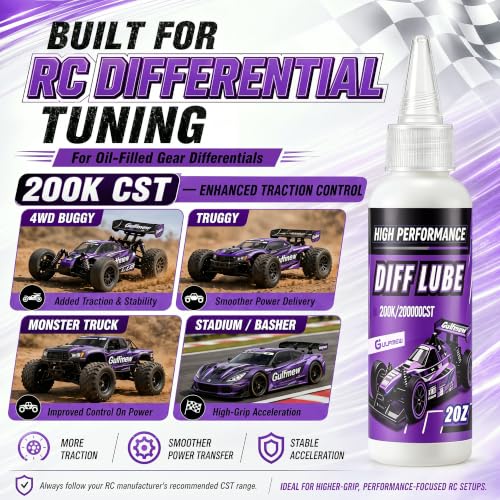2 OZ RC Differential Oil 200K CST, Silicone RC Diff Fluid, 200, 000 CST - style: 200K 200,000 cSt