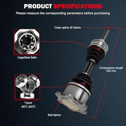 CCIYU CV Axle Shaft Assembly for Toyota 4Runner / Pickup 1986-1995 - size: 16-1802