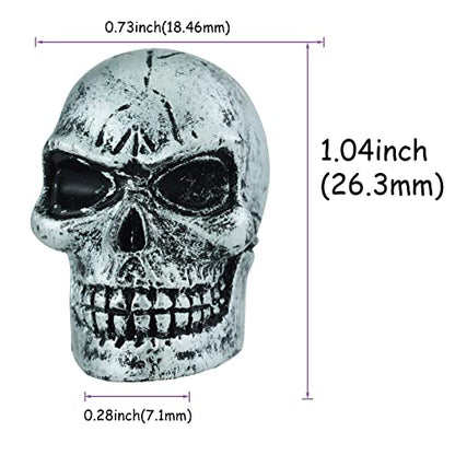 Skull Car Tire Rim Caps Skeleton Bike Wheel Air Valve Stem Covers for Most Vehicles Bicycles Motorcycles, Silver - color: Silver