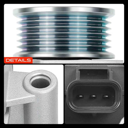A-Premium Alternator, 12V 110A 6-Groove Pulley CW, Compatible with Ford