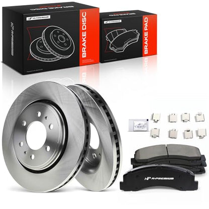 A-Premium 13.78 inch (350mm) Front Vented Brake Rotors and Ceramic Pads Kit - style: 2010-2020