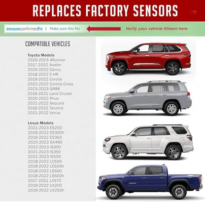 Wheel Accessories Parts PDQ TPMS 315 MHZ Tire Pressure Sensor 4 Pack Rubber Stem For Toyota Lexus Equivilant to: Direct Replacement OE Part # , OEM: 42607-0E020 | 42607-02050 | 42607-06030 | - size: 4 Pack Rubber Stem
