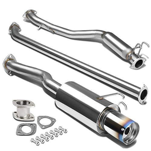 DNA MOTORING CBE-HC06EX-BT Catback Exhaust System [for 06-11 Honda Civic EX/LX/DX] - style: Round Burnt