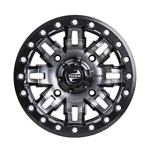 4/156 Tusk Teton Beadlock Wheel 15x10 5.0 + 5.0 Gun Metal/Black For Kawasaki MULE Pro-FX 820 EPS 2016-2023
