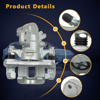 2 Pcs Brake Calipers w/Bracket Fit for 2006-2015 Honda Civic 2006-2018 Acura CSX ILX, Driver and Passenger Side Disc Brake Calipers Replace for 19B3298 19B3299 - size: 19B3298+19B3299