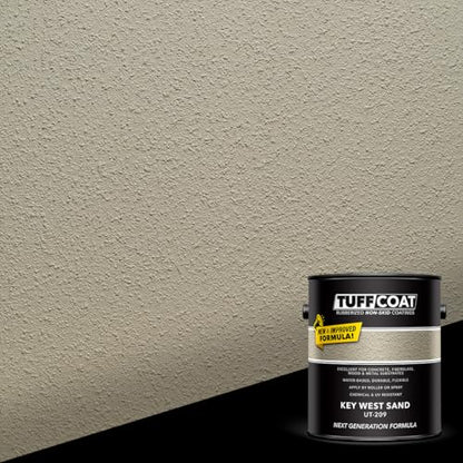 Tuff Coat Medium Texture Rubberized Non-Skid Deck Coating – Textured Non-Slip Safety Surface for Pool Decks, Docks, Boat Ramps, Patios, Walkways & High-Traffic Areas (UT-209 Key West Sand 1-gallon) - color: Key West Sand, size: 128 Fl Oz (Pack of 1)