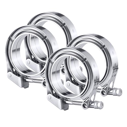 EVIL ENERGY V Band Clamp Quick Release Stainless Steel with Flange Male Female Mild Steel 3.5 Inch - size: 3.5"