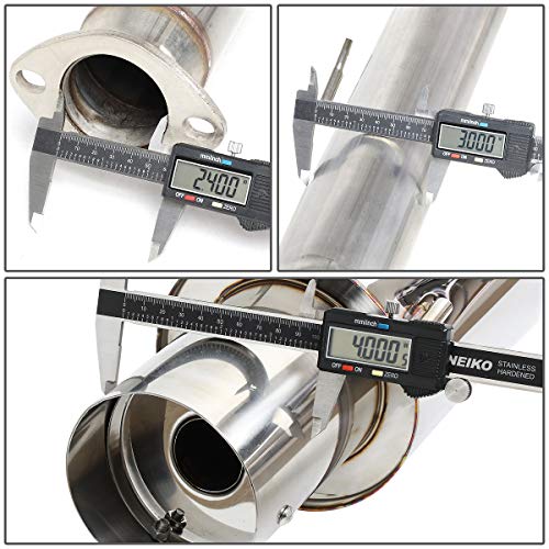 Auto Dynasty 4" Round Catback Exhaust Tip System For 2000-2005 Mitsubishi