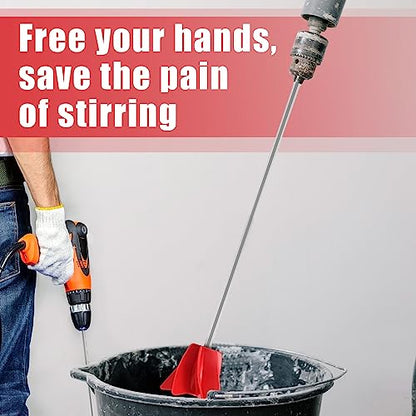 Loosh 6 Pcs 11" Paint Stirrer for Drill, Paint Mixer Attachment, Red - color: Red, size: 11"