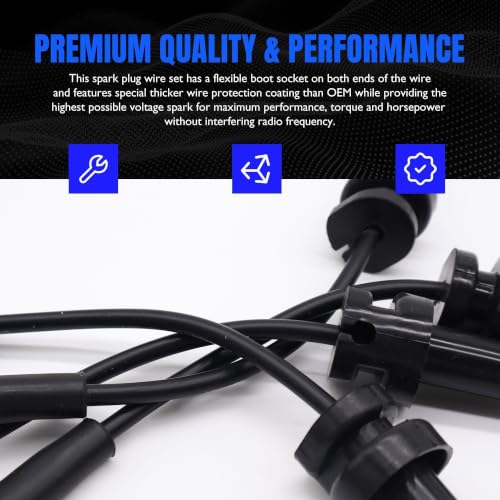 7570 Ignition Spark Plug Wires Compatible with Dodge Caravan - style: 7570