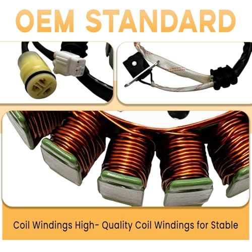 Chikia Hisun 500 Stator Coil Magneto Generator Compatible with Hisun UTV ATV 500 700,Massimo MSU 500 700,AXIS 500 700,Coleman/UT500 700,Cub Cadet,Bennche(18 Poles/Coils)