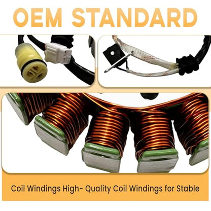 Chikia Hisun 500 Stator Coil Magneto Generator Compatible with Hisun UTV ATV 500 700,Massimo MSU 500 700,AXIS 500 700,Coleman/UT500 700,Cub Cadet,Bennche(18 Poles/Coils)