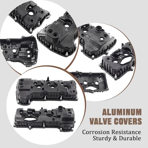 Aluminum Engine Valve Cover Set with Bolts Compatible with Ford F-150 Expedition Transit 150 250 350 Lincoln Navigator 3.5L V6 Turbo 2013-2023, Replace DL3E6K271FA BL3E6K273CB