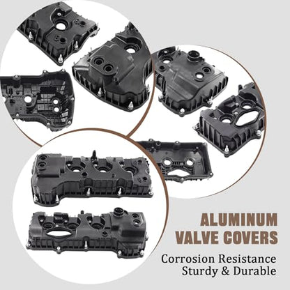 Aluminum Engine Valve Cover Set with Bolts Compatible with Ford F-150 Expedition Transit 150 250 350 Lincoln Navigator 3.5L V6 Turbo 2013-2023, Replace DL3E6K271FA BL3E6K273CB