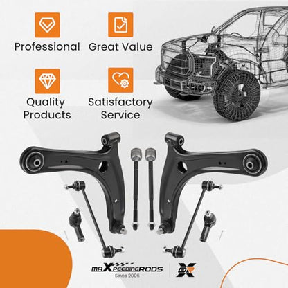 maXpeedingrods 8Pc Front Lower Control Arms for Mitsubishi Lancer 2008-2017