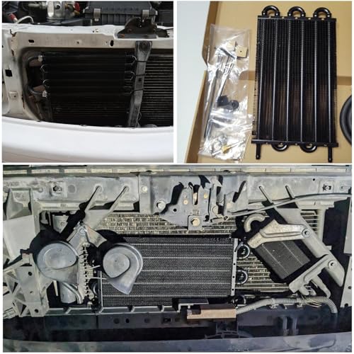 Transmission Oil Cooler Kit, Aluminium alloy Radiator with 5/16" Tube and Hose Mounting Kit(Black) (6 Pass) - color: Black, size: 6 Pass