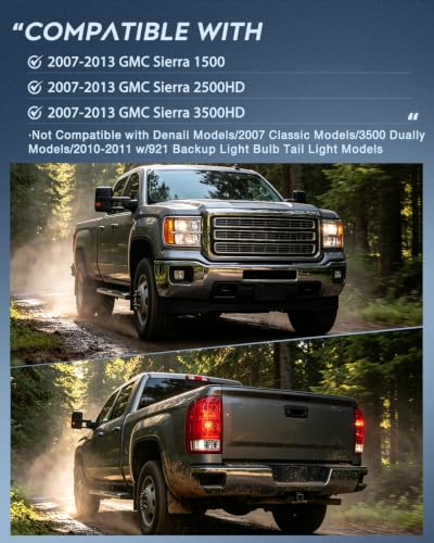 Nilight Headlight and Taillight Combo for 2007-2013 GMC Sierra 1500 - color: Chrome Housing + Amber Reflector w/Tailight