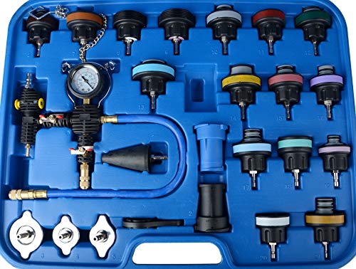 DAYUAN 28Pcs Universal Radiator Pressure Tester Kit Coolant Pressure Tester - color: Blue
