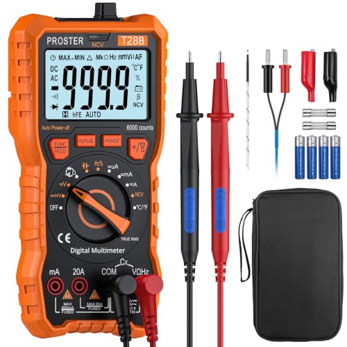 Proster TRMS Multimeter - 6000 Counts 20A NCV Magnetic with Temp - color: Orange, size: 6000Counts-Pro