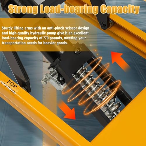 YIYIBYUS Hydraulic Lift Table Cart 51" Lifting Height Scissor Cart