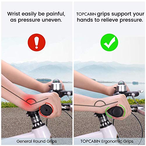 TOPCABIN Bike Grips 2PCS 90mm Length Bike Handlebar Grips Short Mini Bicycle Handlebar Grips Two-Color Rubber Ergonomic Design - color: Black+Grey 90mm Length
