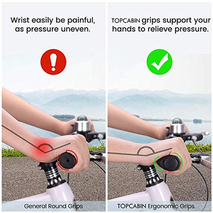 TOPCABIN Bike Grips 2PCS 90mm Length Bike Handlebar Grips Short Mini Bicycle Handlebar Grips Two-Color Rubber Ergonomic Design - color: Black+Grey 90mm Length