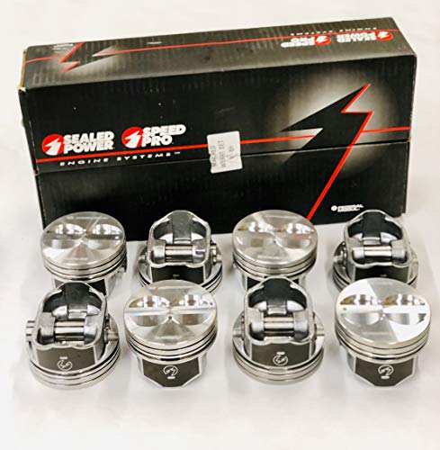 Speed Pro H345DCP 350 Small Block Chevy SBC Flat Top Pistons Coated Piston 5.7". For Standard 4.00" Bore Diameter.