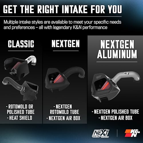 K&N NextGen Aluminum Cold Air Intake System: High-Flow Cotton Filter: Compatible with 2019-2026 DODGE/RAM 1500; 70-1578 - style: NextGen Metal Intake
