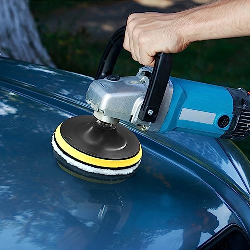 Wool Polishing Buffing Pad 7 Pcs 6 Inch Drill Buffer Wheel Attachment - size: 6Inch-7Pcs