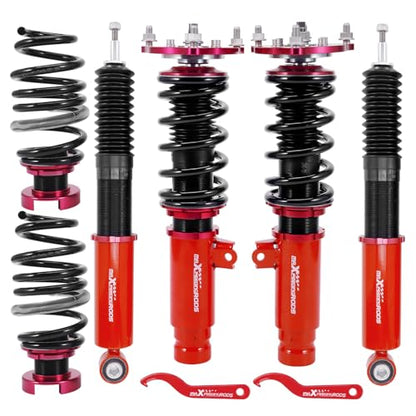 maXpeedingrods Coilovers for Honda Civic Hatchback 2016-2021 52mm clamp diameter only, Height Adjustable Coilovers Suspension Kit, Preset Damping Lowering Kit Red