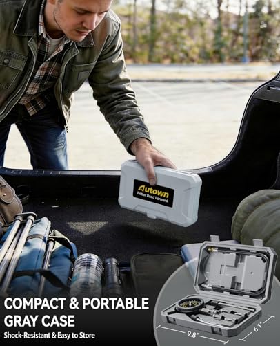 AUTOWN Professional Compression Tester Kit, 300 PSI Triple-Scale Gauge with 8-Piece Set & Portable Gray Case for Car, Truck, ATV & Small Gas Engines Diagnosis