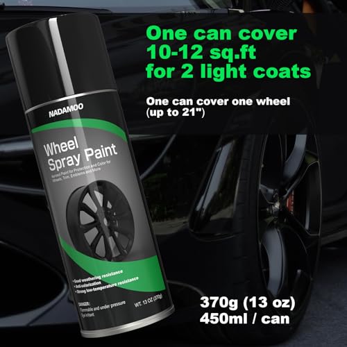 NADAMOO Gloss Black Spray Paint for Wheels - color: Glossy Black, size: 13 Ounce (Pack of 2)