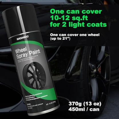 NADAMOO Gloss Black Spray Paint for Wheels - color: Glossy Black, size: 13 Ounce (Pack of 2)