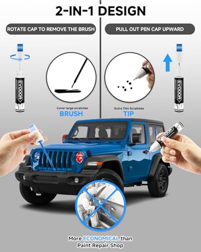 PBJ/MBJ Hydro Blue/Laser Blue Pearl Touch Up Paint Compatible with JeepExact Match 2 in 1 Touch up Paint for Chips and Nicks Repair - color: Hydro Blue/Laser Blue Pearl(PBJ/MBJ) Compatible with Cherokee/Compass/Liberty