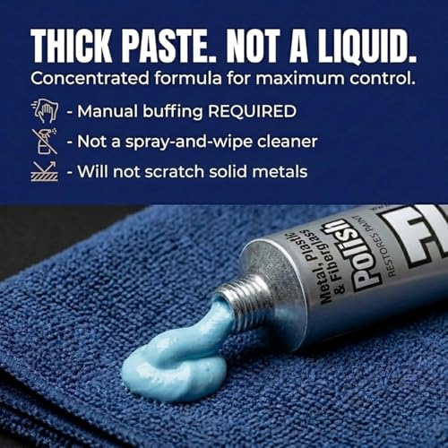 Flitz Metal Polish Paste - 5.29oz USA-Made Polish for Solid Chrome, Stainless Steel, & Aluminum - Non-Abrasive for Light Oxidation - Requires Manual Buffing - Not for Plated/Coated Surfaces (10-Pack) - size: 5.29 Ounce (Pack of 10)