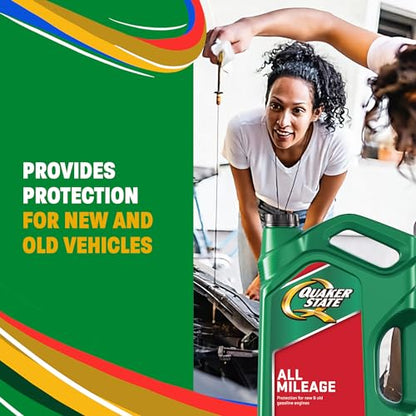 Quaker State All Mileage 10W-30 Motor Oil, 5 Quart
