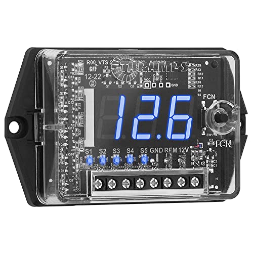 TARAMPS VTS5.1 Automotive Digital Voltmeter and Sequencer VTS 5.1 Blue LED Automotive Car Audio 5 Sequencer Outputs SPL Mode Voltage Protection, Digital Display, Car Audio Monitor, Black