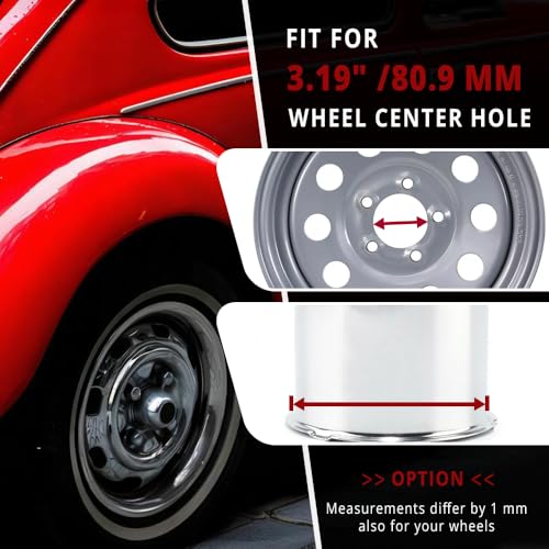 Rtrhinotuning Stainless Steel Push Through Center Caps 3.19" for Trailer Truck Rv Wheel Rims Chrome Trailer Hub Cap 3.6" Hight 4 PCS Wheel Center Caps - color: Chrome, size: 3.19" Center Hole, 3.6" Height
