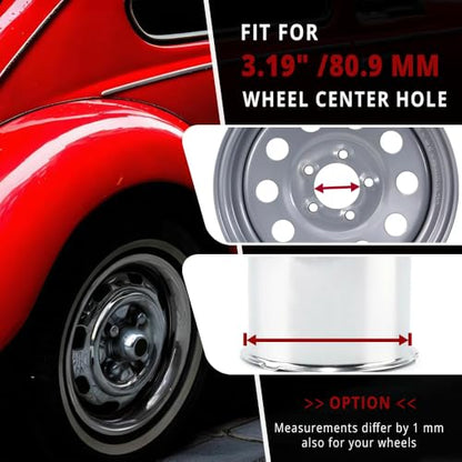 Rtrhinotuning Stainless Steel Push Through Center Caps 3.19" for Trailer Truck Rv Wheel Rims Chrome Trailer Hub Cap 3.6" Hight 4 PCS Wheel Center Caps - color: Chrome, size: 3.19" Center Hole, 3.6" Height